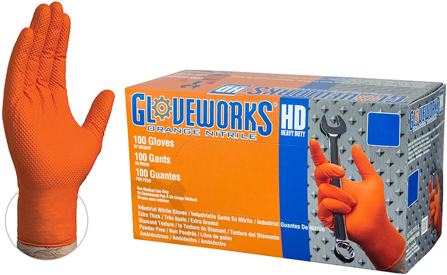 FL 100O Orange Nitrile Gloves Parker Distributing